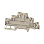 Weidmüller - Borne 3 étages, PUSH IN, 1.5 mm², 500 V, 15 A, Beige