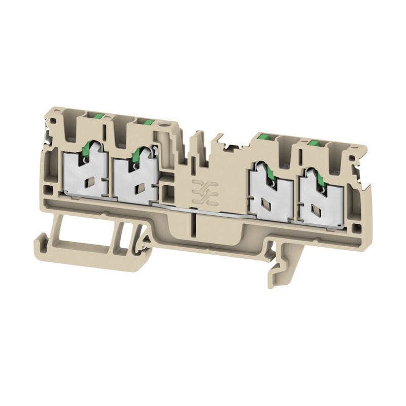 Weidmüller - Bloc de jonction SNAP IN, Beige, 2,5mm², 4 points de connection, repère vierge