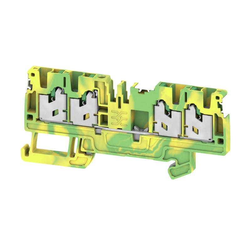 Weidmüller - Bloc de jonction SNAP IN, V/J, 2,5mm², 4 points de connection, repère vierge