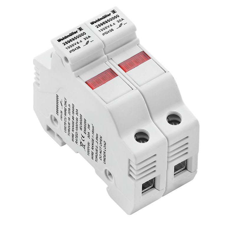 Weidmüller - FUSEHOLDER WSFH/2 10X38 1KV LED - Coffret Photovoltaiques