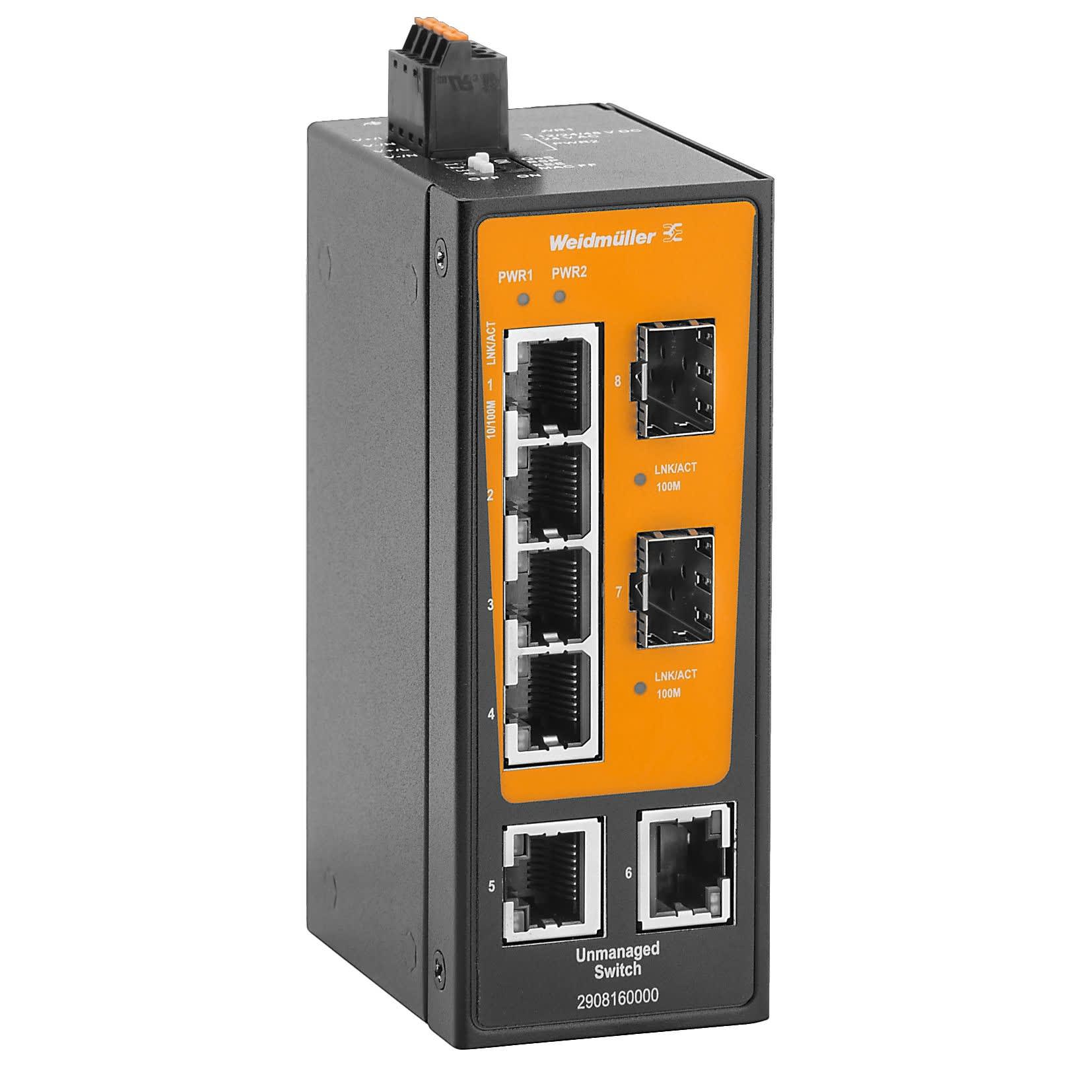 Weidmüller - Switch FE/GE non administrable, BasicLine B, PROFINET Classe A, 6xRJ45, 2xSFP