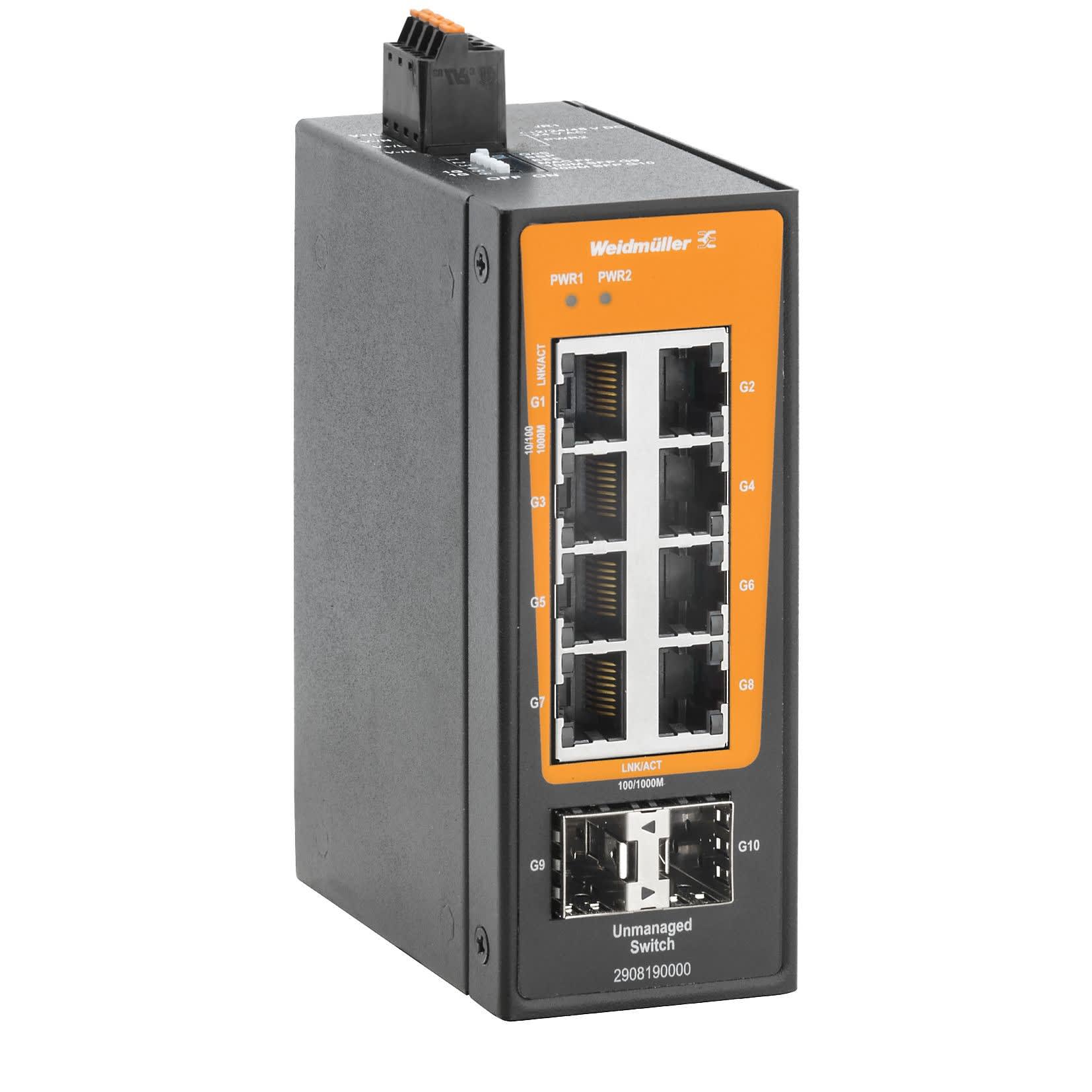 Weidmüller - Switch Full GE non administrable, BasicLine B, PROFINET Classe A, 8xRJ45, 2xSFP