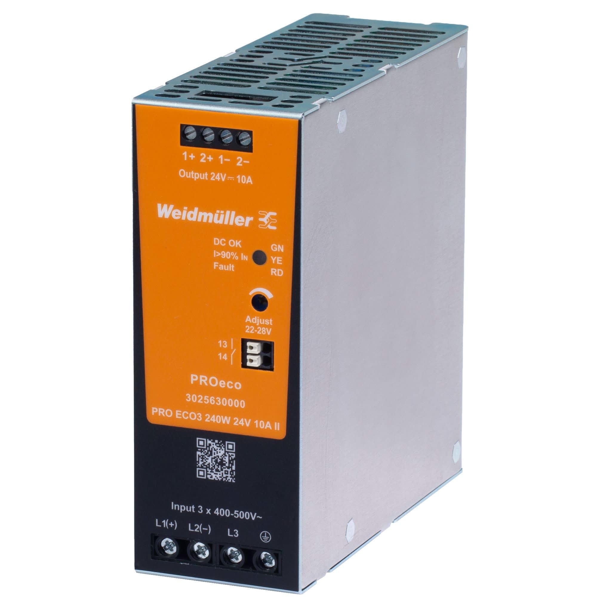 Weidmüller - Alimentation triphasée PRO ECO3 II 240W 24V 10A