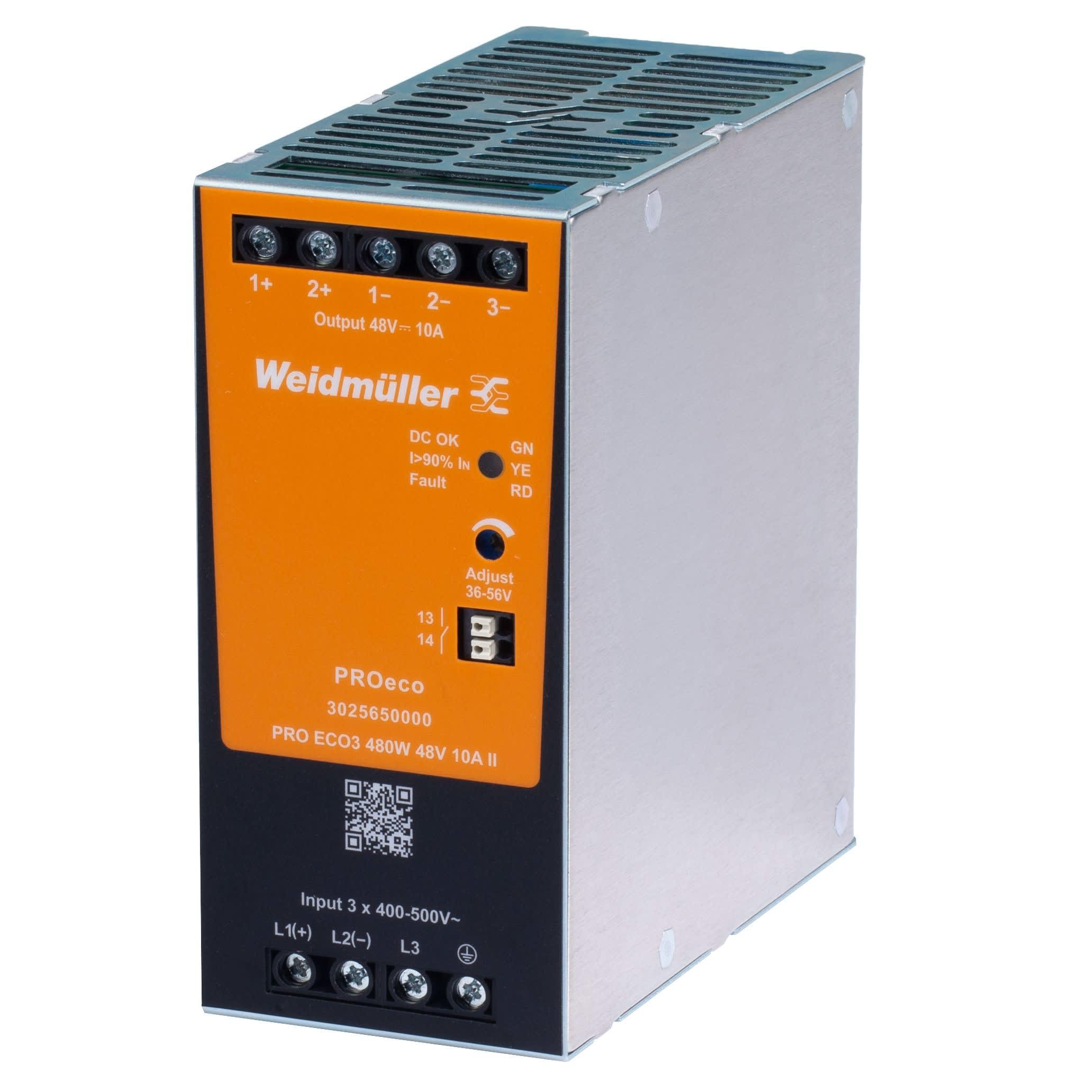 Weidmüller - Alimentation triphasée PRO ECO3 II 480W 48V 10A