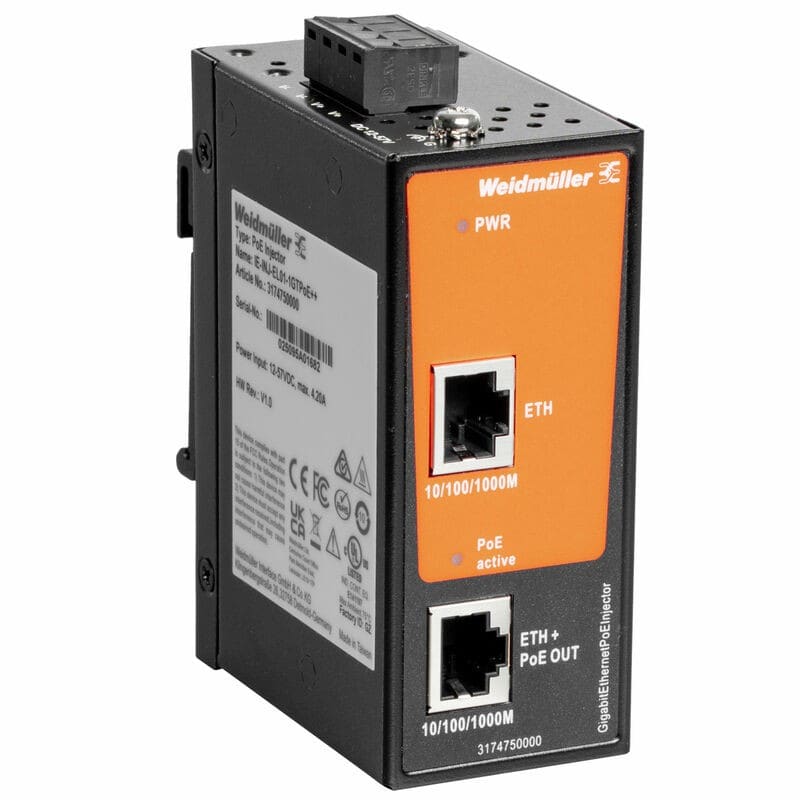 Weidmüller - Ethernet Industriel - Composants Actifs IE-INJ-EL01-1GTPOE++