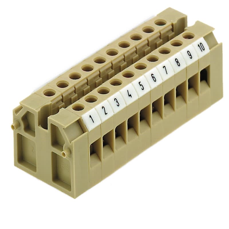 Weidmüller - Bloc de jonction traversant, Raccordement vissé, beige / jaune, 4 mm², 32 A, 400