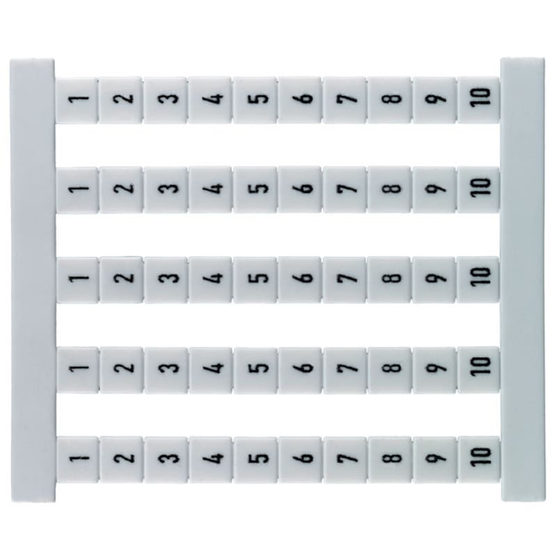 Weidmüller - Repérage de blocs de jonction, blanc, Pas en mm: 5.00, Caractères imprimés: Nomb