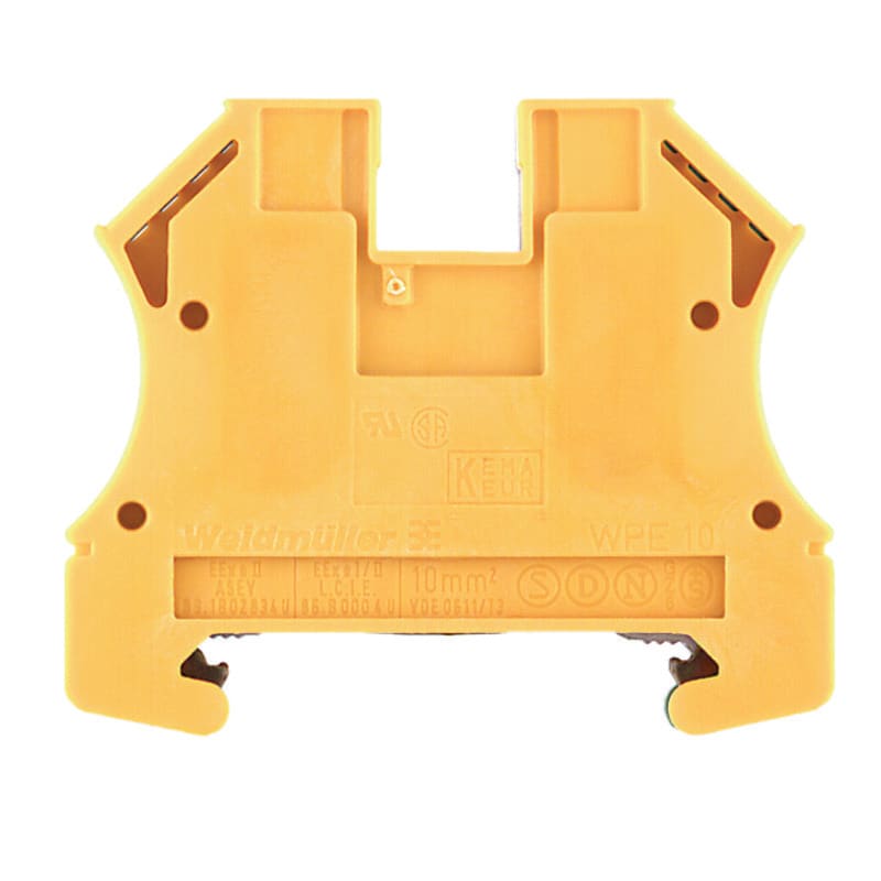 Weidmüller - Borne de protection, Vissé, Vert/jaune, 10 mm², 800 V, 2 connexions