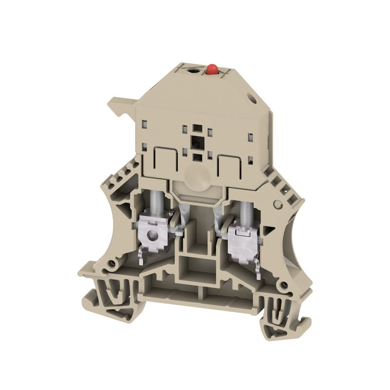 Weidmüller - Borne à fusible, Vissé, Beige foncé, 6 mm², 6.3 A, 36 V, 2 connexions