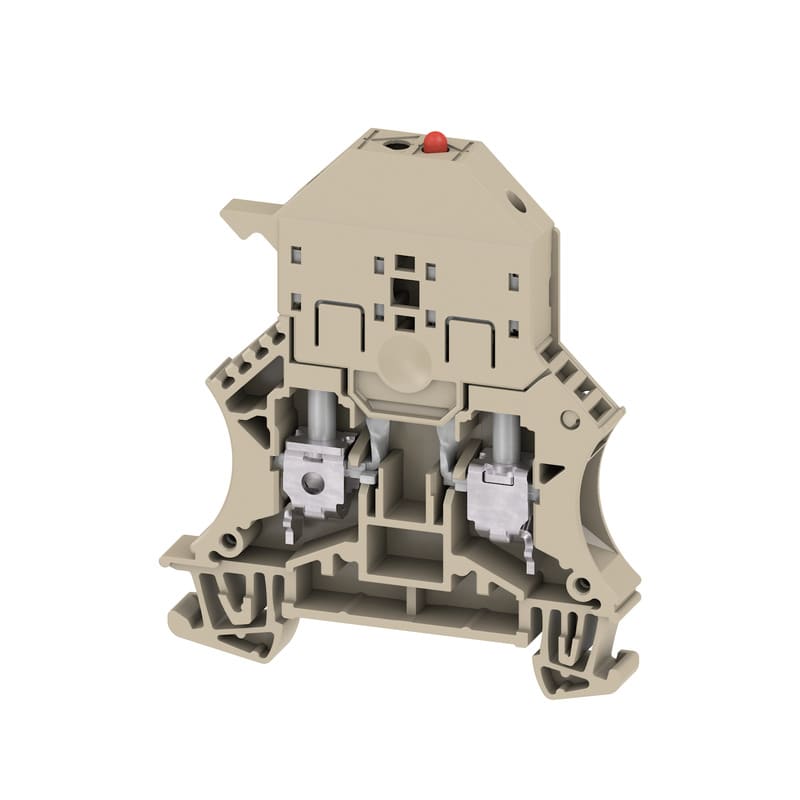 Weidmüller - Borne à fusible, Vissé, Beige foncé, 6 mm², 6.3 A, 250 V, 2 connexions