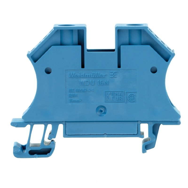 Weidmüller - Borne, Vissé, Bleu, 16 mm², 76 A, 690 V, 2 connexions