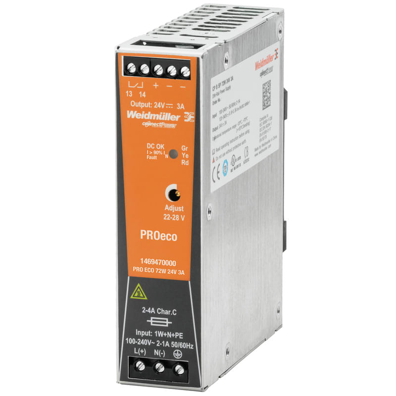Weidmüller - Alimentation monophasée PRO ECO 72W 24V 3A