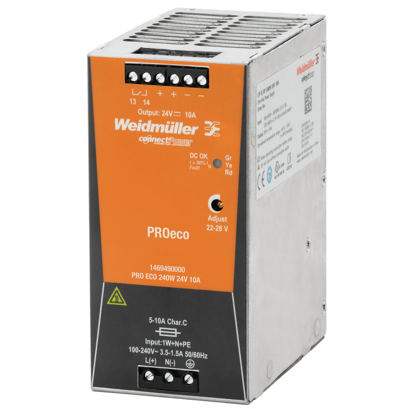 Weidmüller - Alimentation monophasée PRO ECO 240W 24V 10A