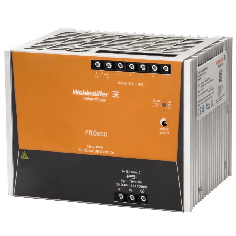 Weidmüller - Alimentation triphasée, PRO ECO3 960W 24V 40A