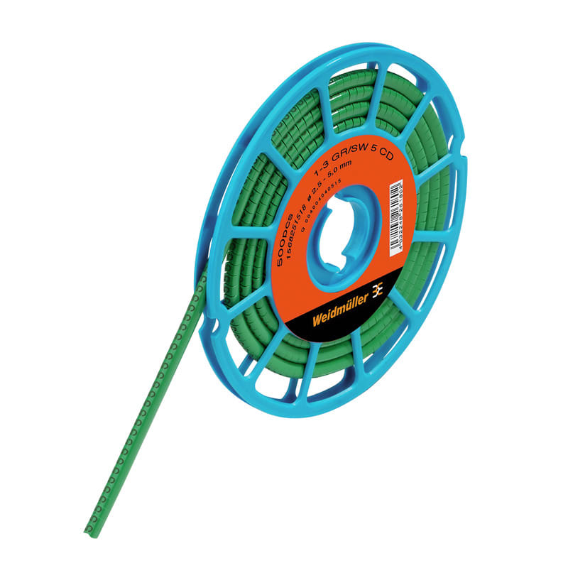 Weidmüller - Système de codage des câbles, vert, Diamètre extérieur du conducteur:2.5 - 5 mm,