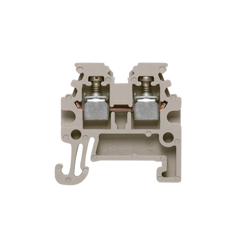 Weidmüller - Borne vissée beige, 1.5 mm², 17.5 A, 400 V, 2 connexions