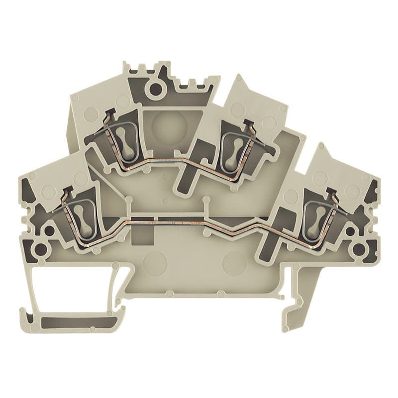Weidmüller - Borne double étage, Raccordement à ressort, 2.5 mm², 800 V, 24 A, Beige, 2C