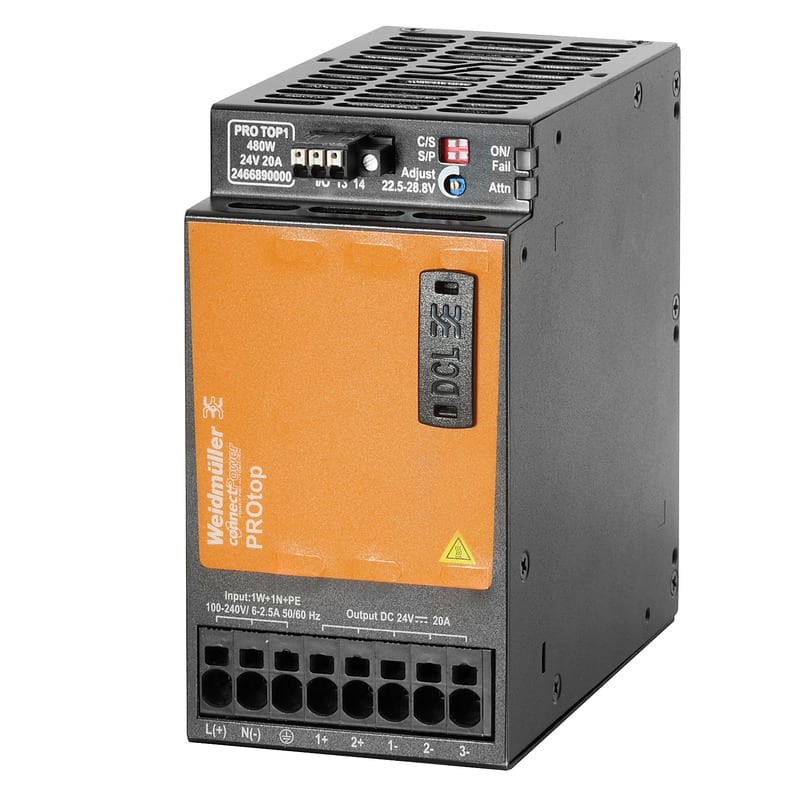 Weidmüller - Alimentation monophasée PRO TOP1 480W 24V 20A