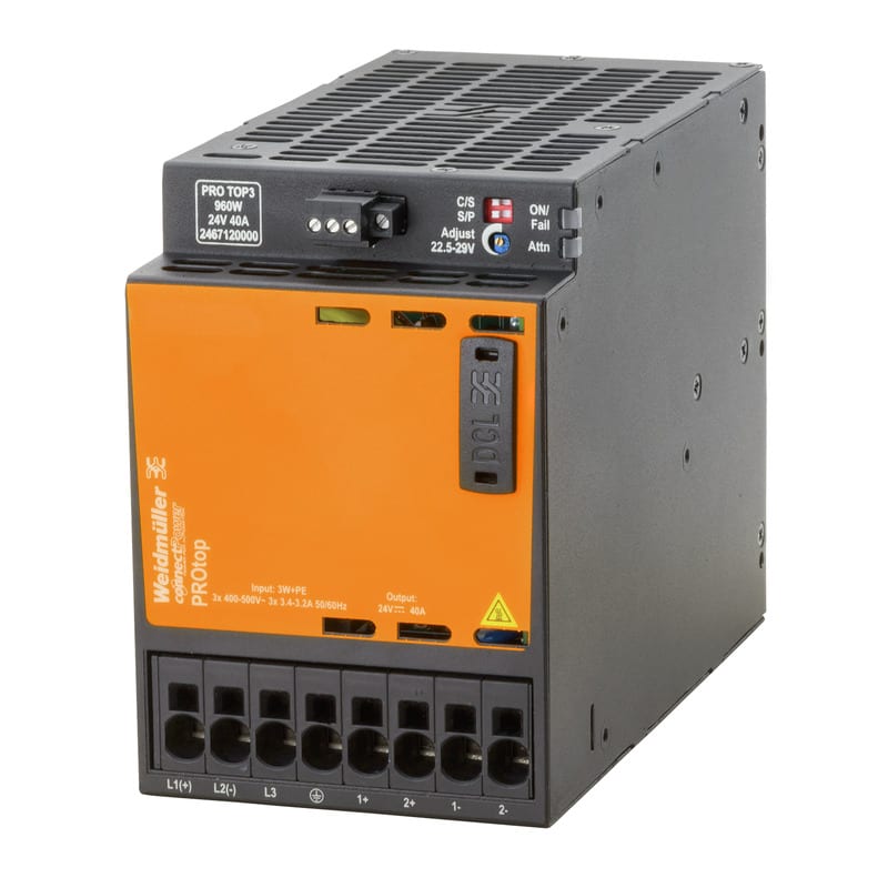 Weidmüller - Alimentation triphasée PRO TOP3 960W 24V 40A