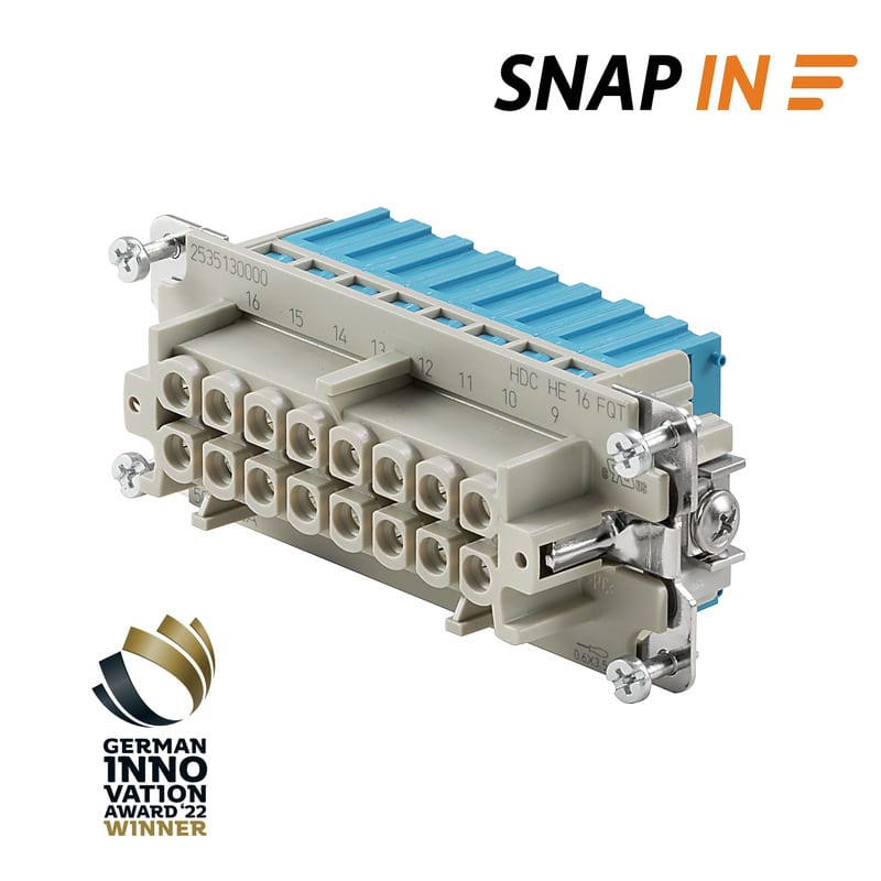 Weidmüller - HDC HE 16 N FQT BL - CIE Connecteurs industriels étanches