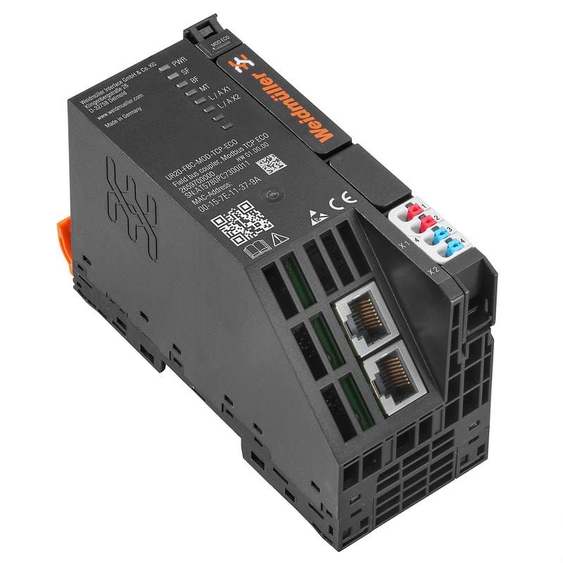 Weidmüller - Coupleur pour E/S déportées UR20, Modbus/TCP ECO, 2 ETH switch