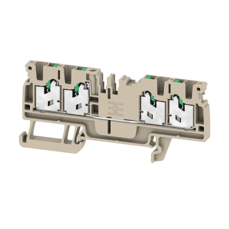 Weidmüller - Borne SNAP IN, Beige, 2.5 mm², 24 A, 800 V, 4 points de connexions