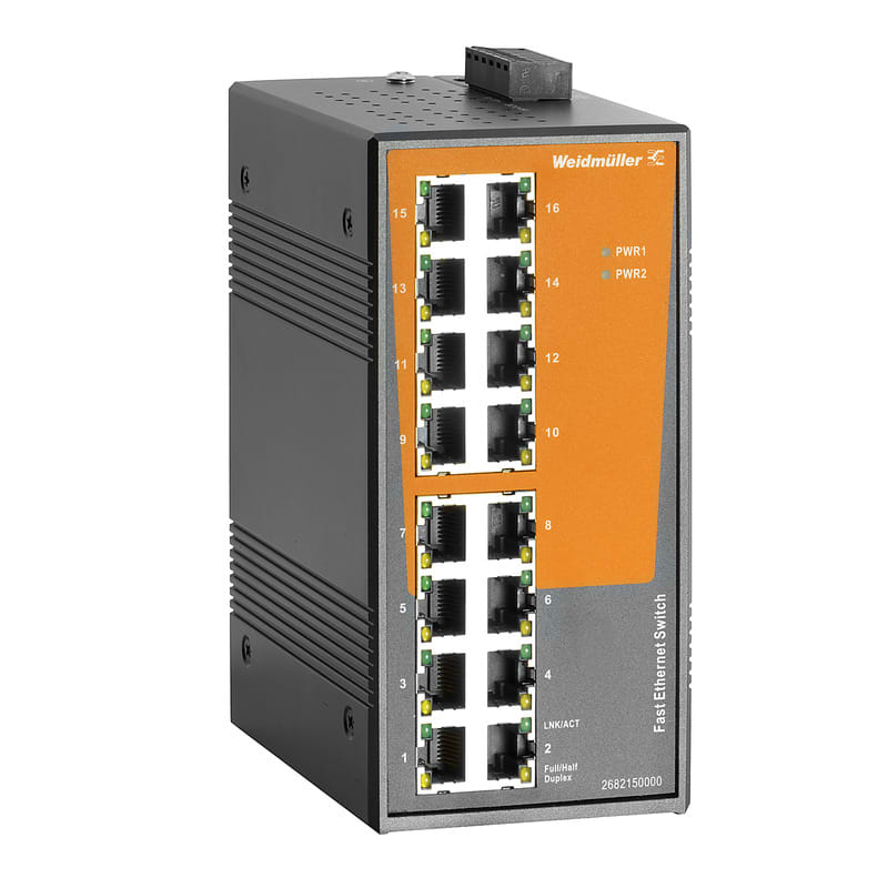 Weidmüller - Switch Fast/Gigabit Ethernet non administrable, EcoLine, 16xRJ45