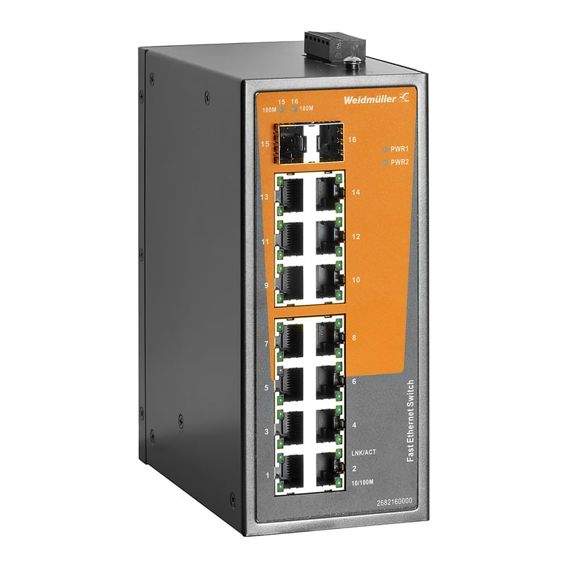 Weidmüller - Switch Fast/Gigabit Ethernet non administrable, EcoLine, 14xRJ45, 2xSFP