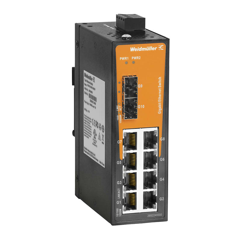 Weidmüller - Switch Full Gigabit Ethernet non administrable, EcoLine, 8xRJ45, 2xGE SFP
