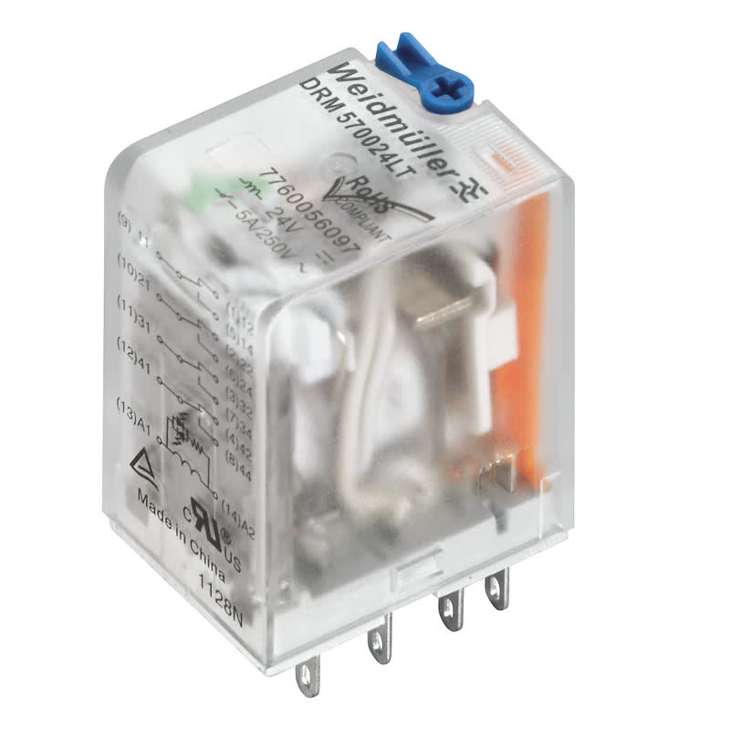 Weidmüller - Relais D-SERIES DRM, 4CO, 24 V DC, 5 A, sans embase