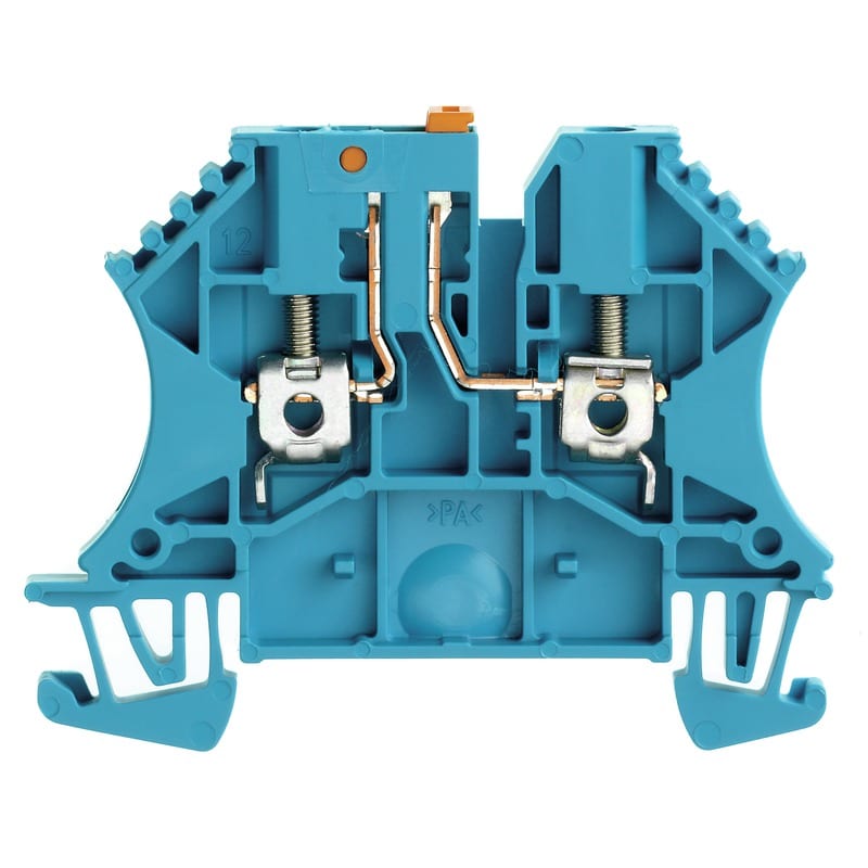 Weidmüller - Borne de test sectionnable, Vissé, Bleu, 2.5 mm², 24 A, 800 V, 2 connexions
