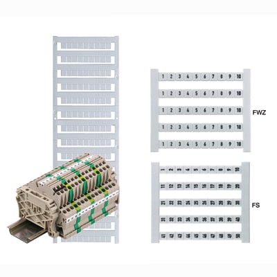 Weidmüller - Repérage de blocs de jonction, blanc, Pas en mm: 6.00, Caractères imprimés: Nomb
