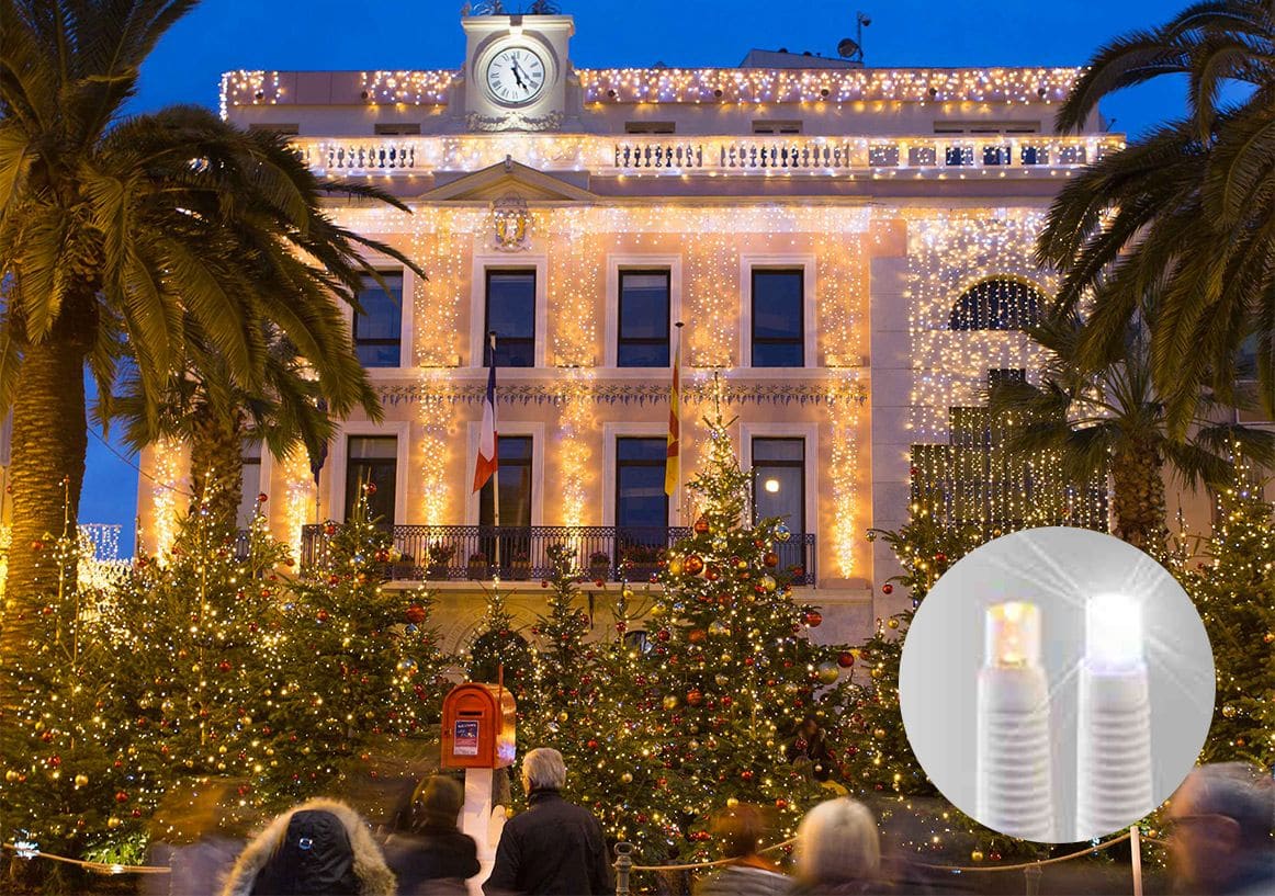 Blachere - Rideau led+ et flash-230V-2x7m 510 led blanc chaud et 240 slow flash