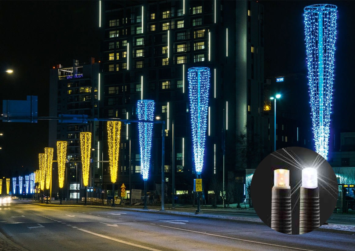 Blachere - Rideau led+ et flash-230V-2x5m 360 led blanc chaud et 180 slow flash