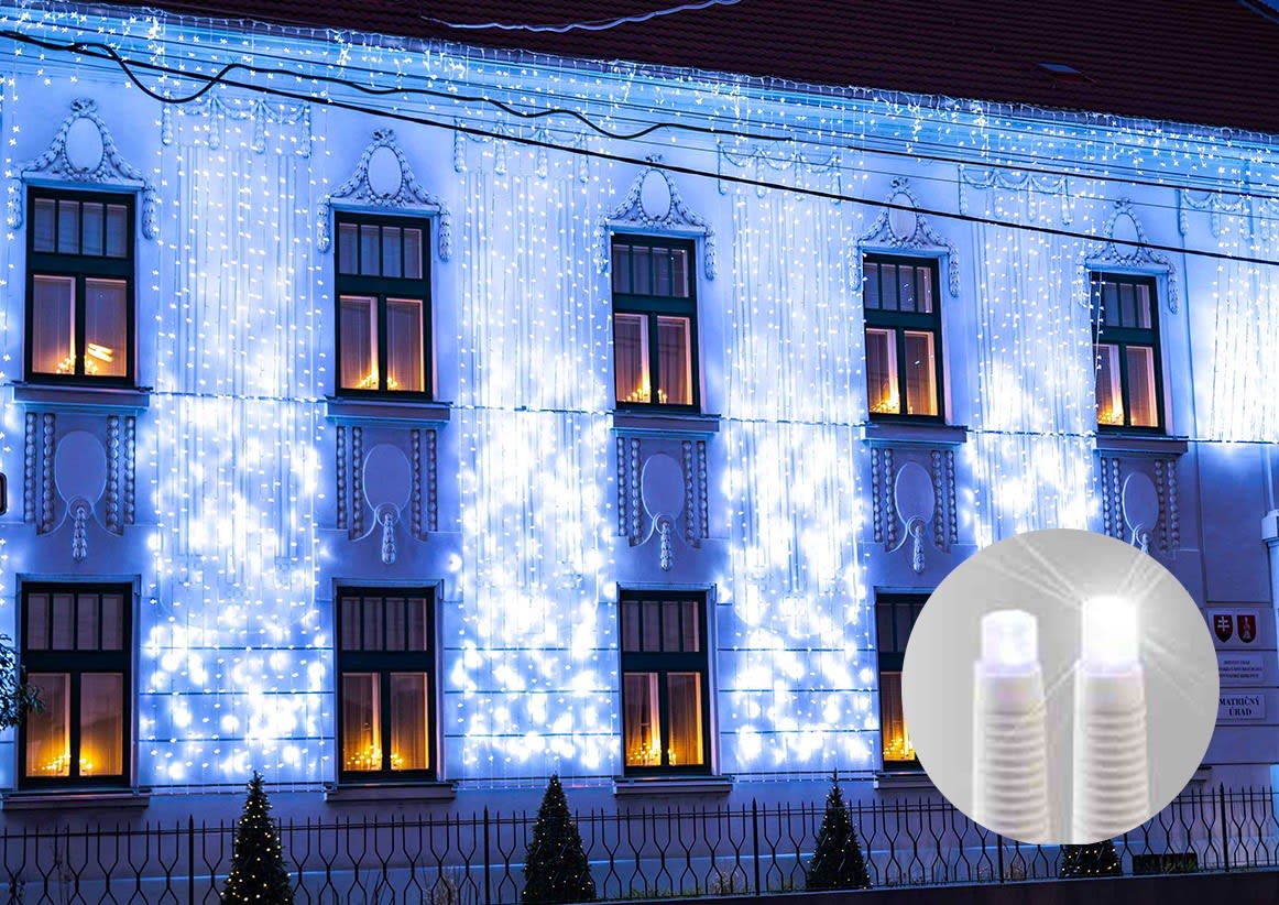 Blachere - Rideau led+ et flash-230V-2x10 690 led blanc pur et 360 slow flash