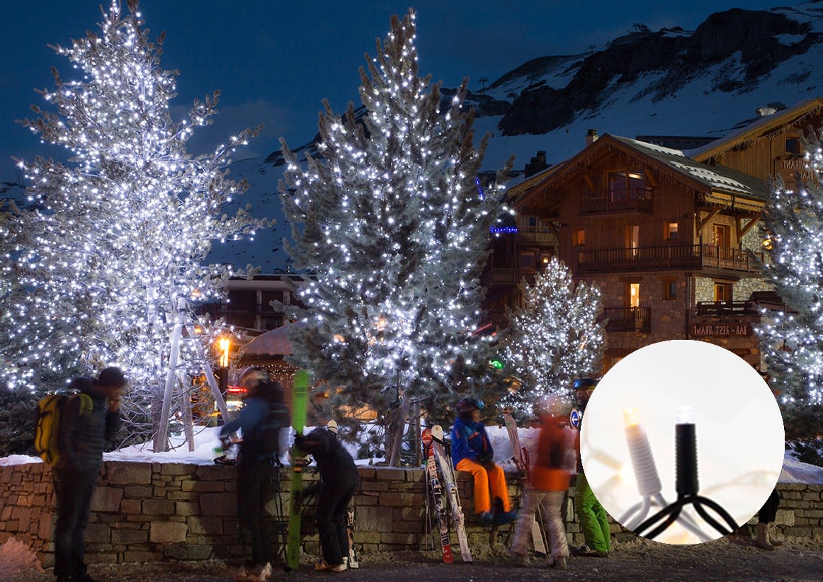Blachere - Guirlande SPARK LIGHT®led+ flash-20m 108 led bleu et 52 slow flash blanc pur
