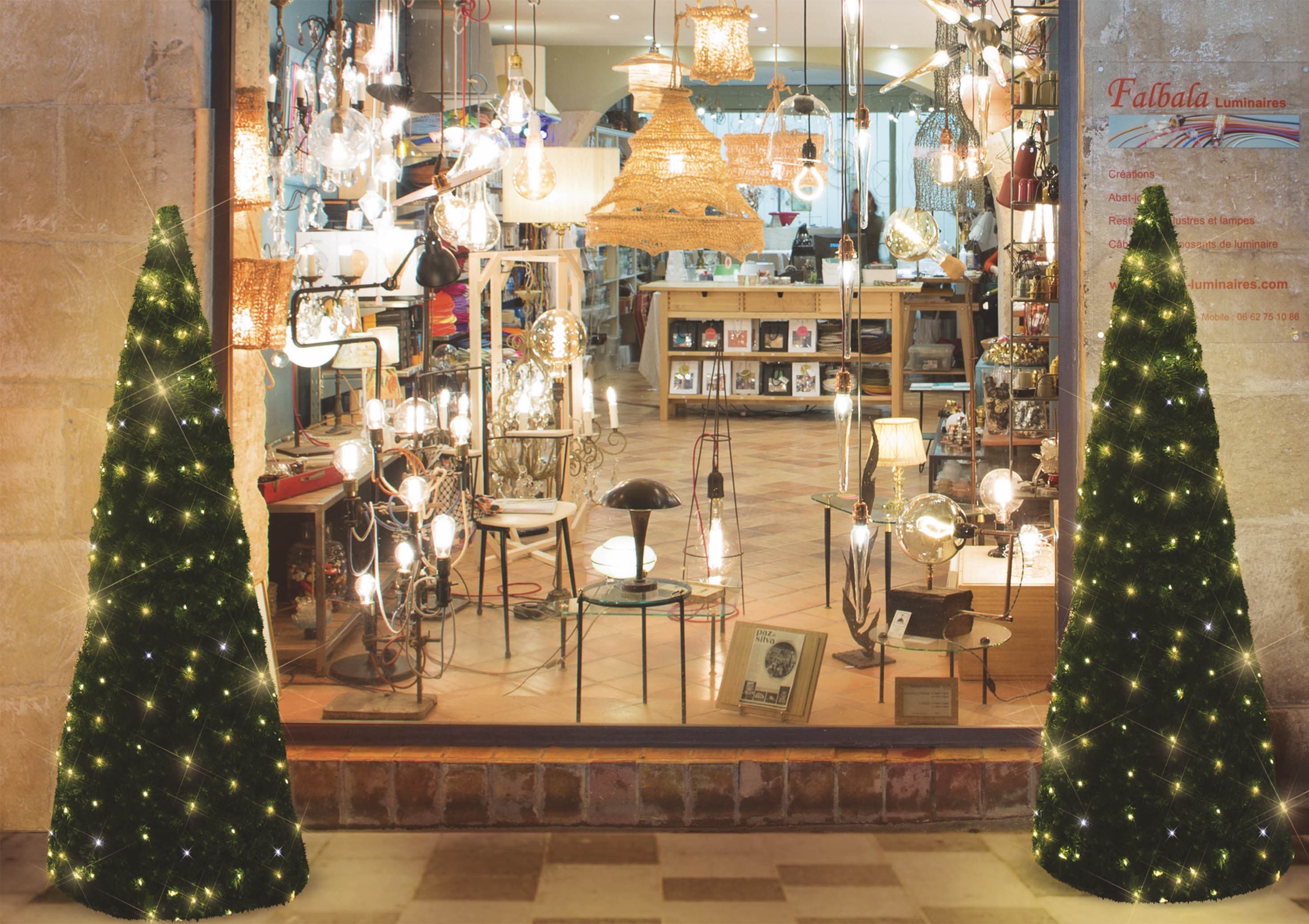 Blachere - Rideau micro led sur piles - H:1,50- 162 LED Blanc Chaud +18 LED Flash blanc Pur