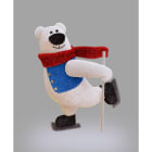 Blachere - Décor SKATE BEAR OURS SKATING BLANC PUR LED 3D à poser au sol