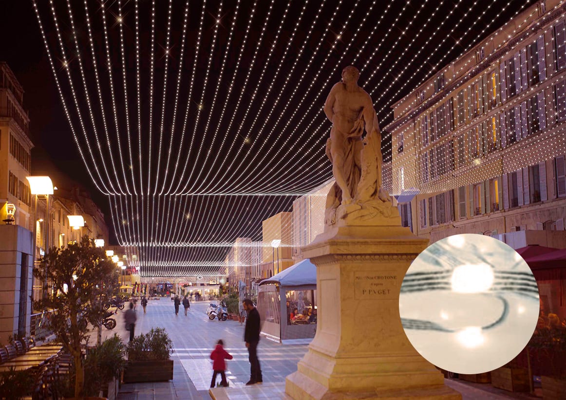 Blachere - Guirlande Microlight+ Pro Plafond-1.20 x 21.6m - 720 Microlight+ Pro blanc chaud