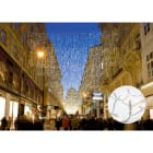 Blachere - Rideau éco-lumière led-230V-2mx7m 750 led blanc chaud fixe-câble caoutchou blanc