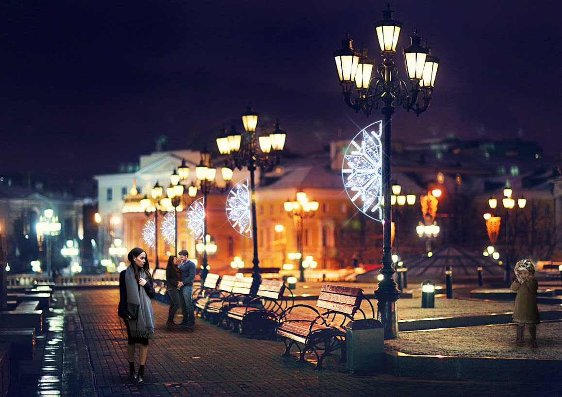 Blachere - Décor ASIA POTEAU FLOCON BLEU RECYPRINT LED