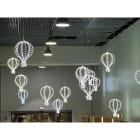 Blachere - Microlight+ Suspension Montgolfière H:60cm - 136 led blanc pur- câble PVC blanc