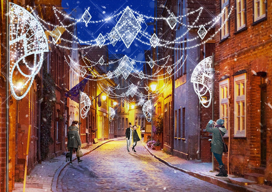 Blachere - Décor SERENADE POTEAU ART NOUVEAU BLANC PUR RECYPRINT LED