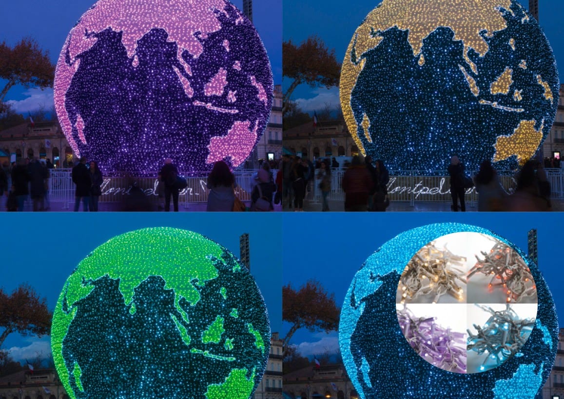 Blachere - Guirlande led RGBWW pilotable-24V 128 led-12.80m-câble pvc blanc-usage extérieur