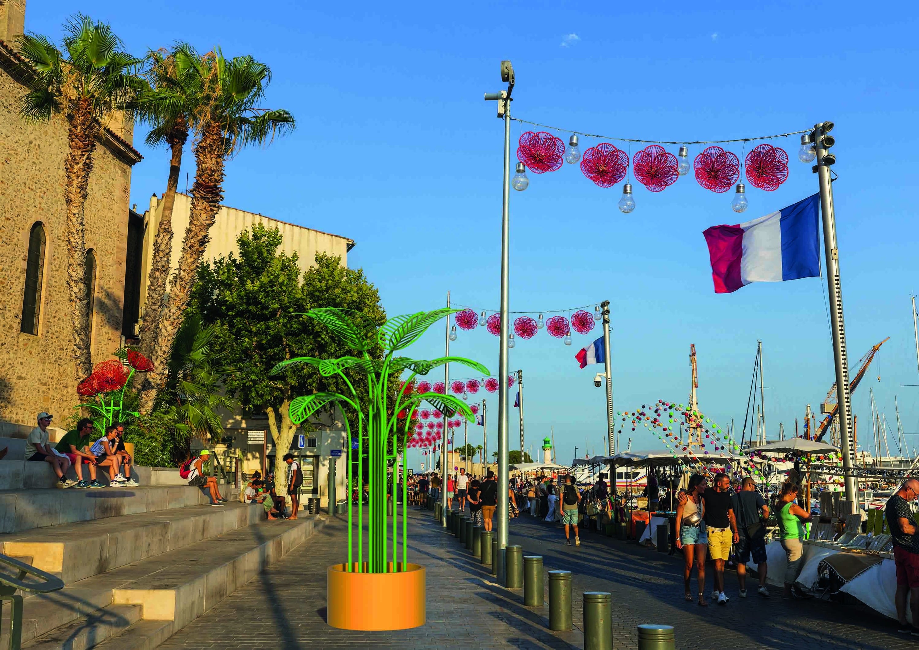 Blachere - Décor BOUQUET3 BOUQUET VERT BIOPRINT LED à poser au sol