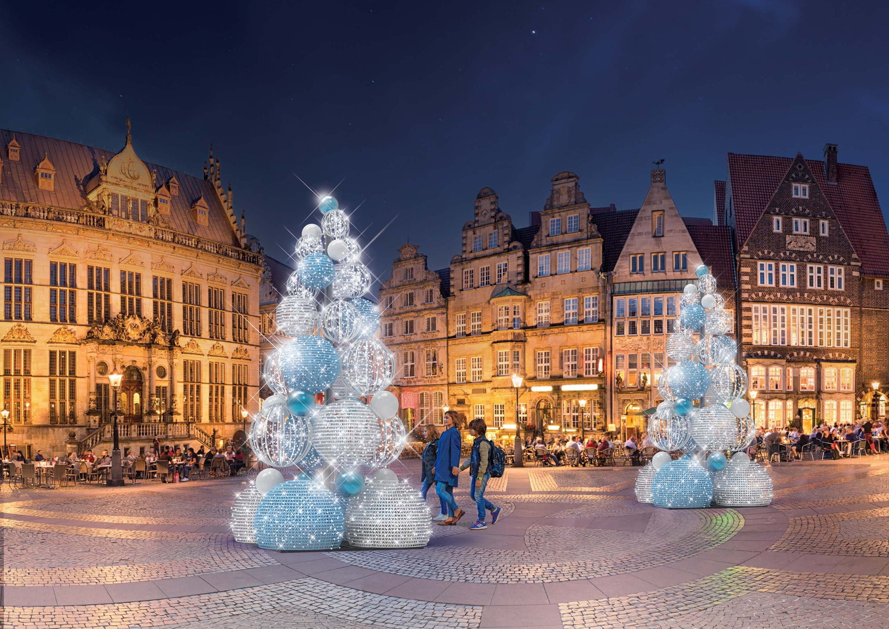 Blachere - Décor BUBBLE SAPIN BOULE BLANC PUR LED 3D