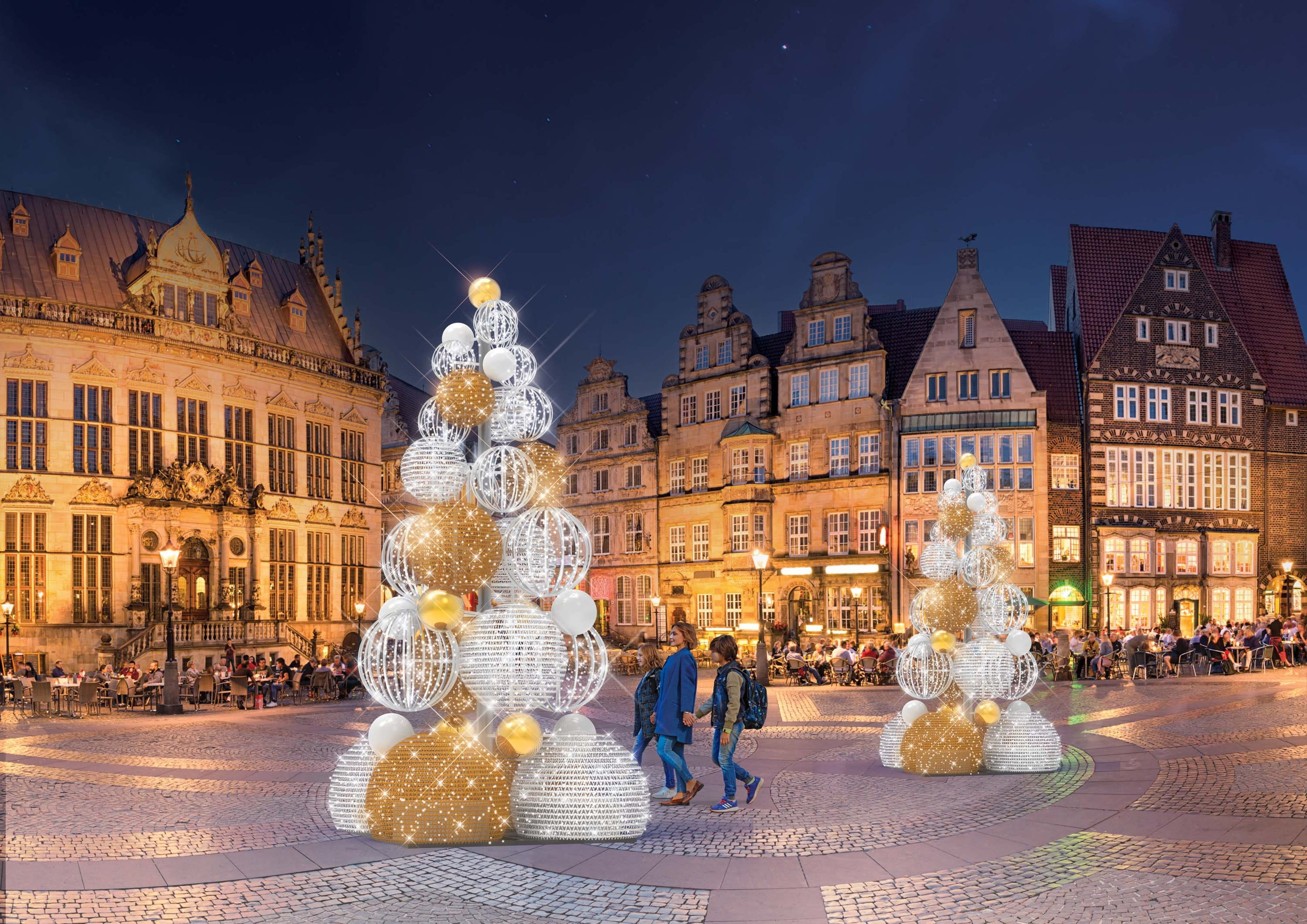 Blachere - Décor BUBBLE SAPIN BOULE BLANC CHAUD LED 3D