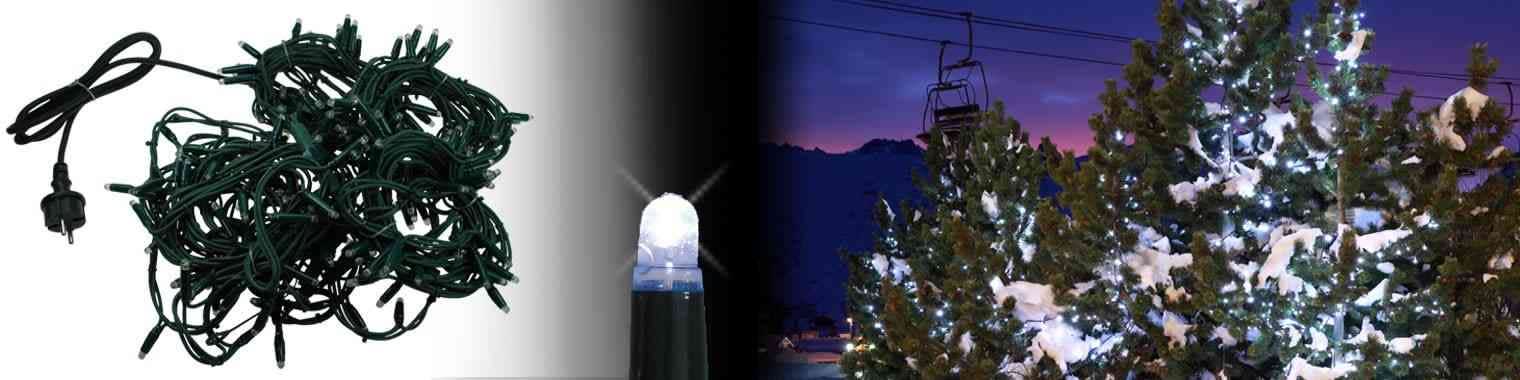 Blachere - Guirlande LED Blanc-230V-10m-câble Blanc 100 led blanc pur-fixe-câble caou blanc