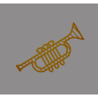 Blachere - Décor TROMPET SUSPENSION 2D TROMPETTE OR BIOPRINT