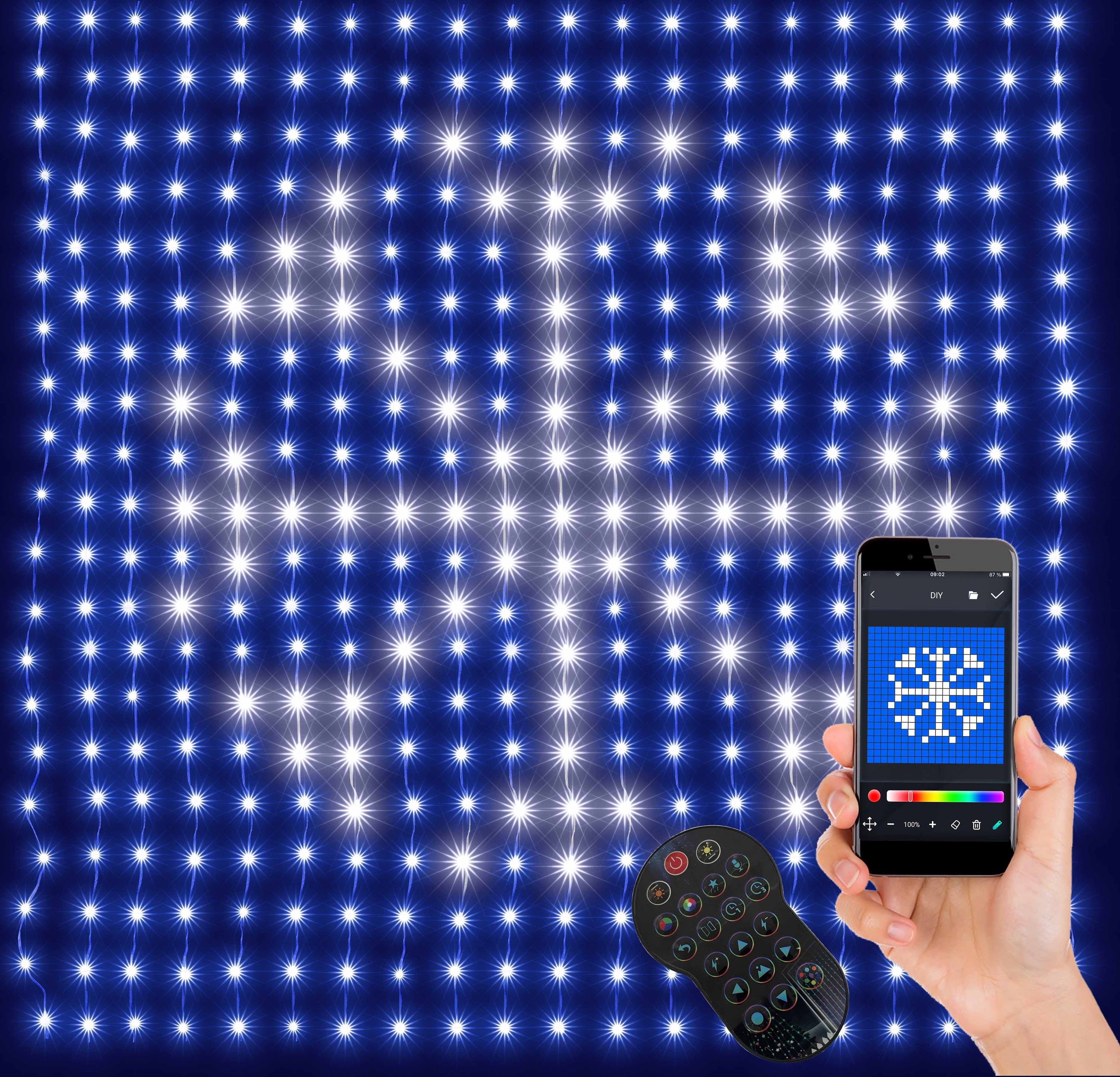 Blachere - rideau SMART LED RGB 2x2m fixe ou animé 20 program télécommande